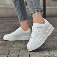 Women's Lace-up Athletic Skate Shoes Non-slip Platform Sneakers
