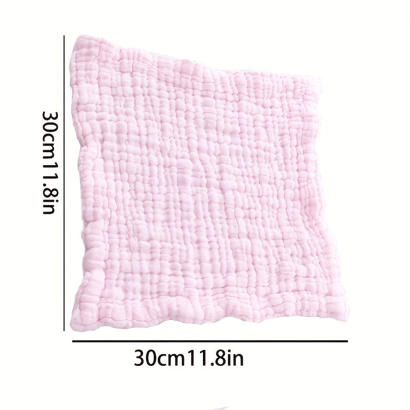 5pcs Solid Cotton Washcloth Handkerchiefs Soft Absorbent Towel
