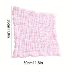 5pcs Solid Cotton Washcloth Handkerchiefs Soft Absorbent Towel