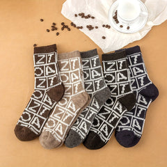Men's Striped Pattern Crew Socks Breathable Casual Outdoor Unisex Socks