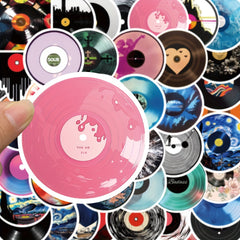 50pcs Retro Vinyl Record Graffiti Sticker Decoration Waterproof Stickers