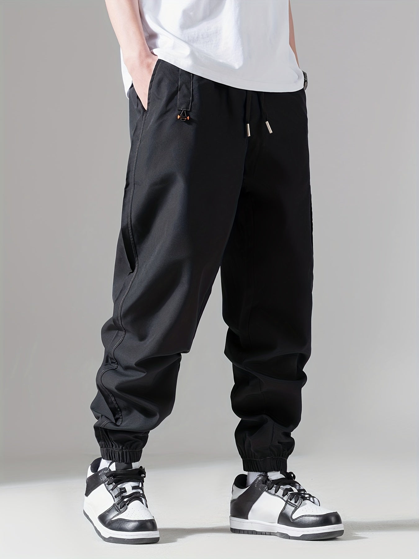Men's Casual Sports Cargo Pants with Drawstrings and Pockets