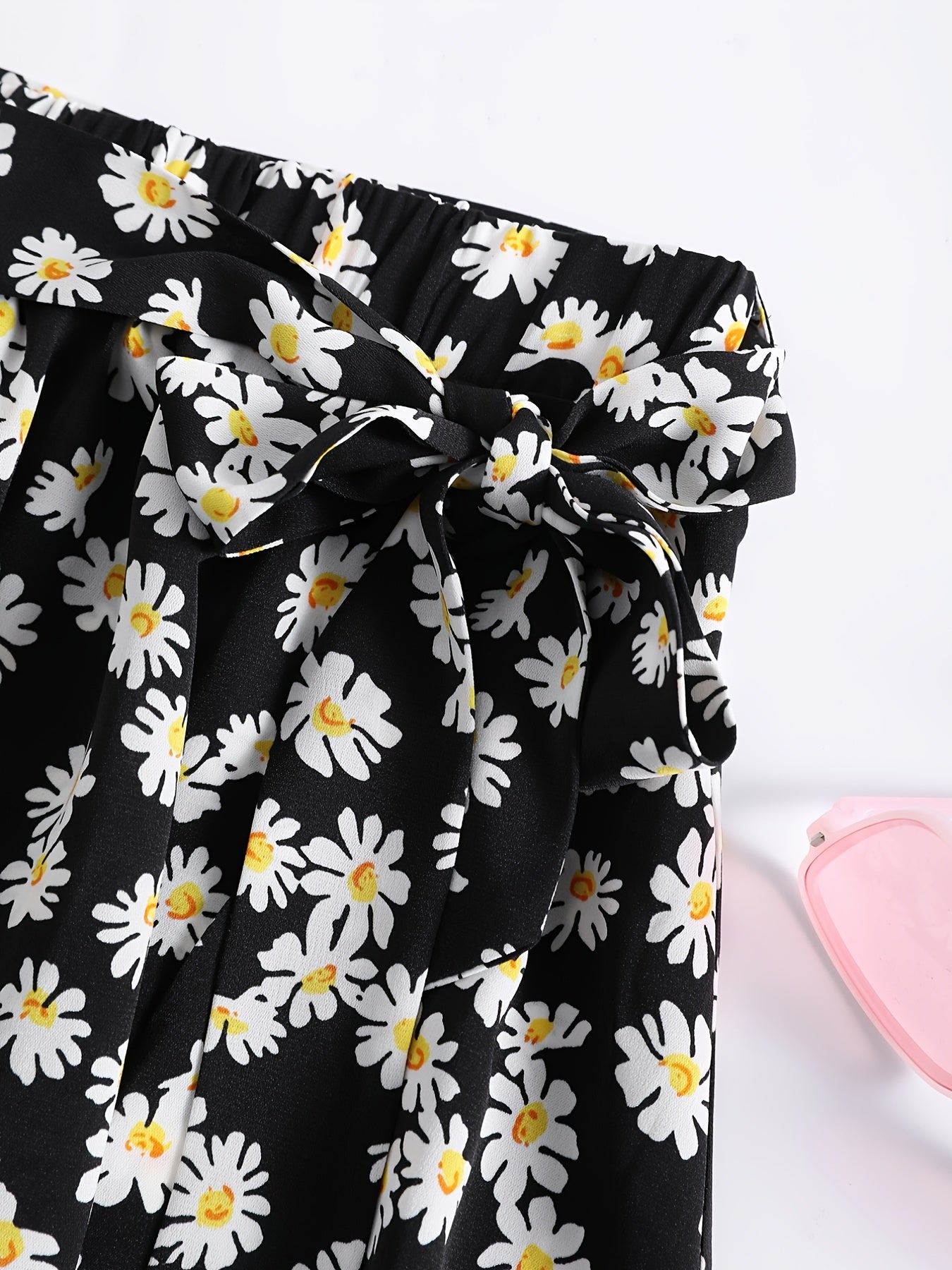 Floral Print Tie Front Mini Skirt
