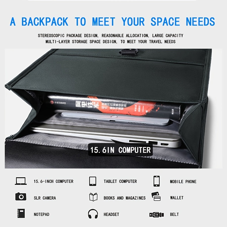 Men's Casual Waterproof Laptop Backpack for School or Commuting