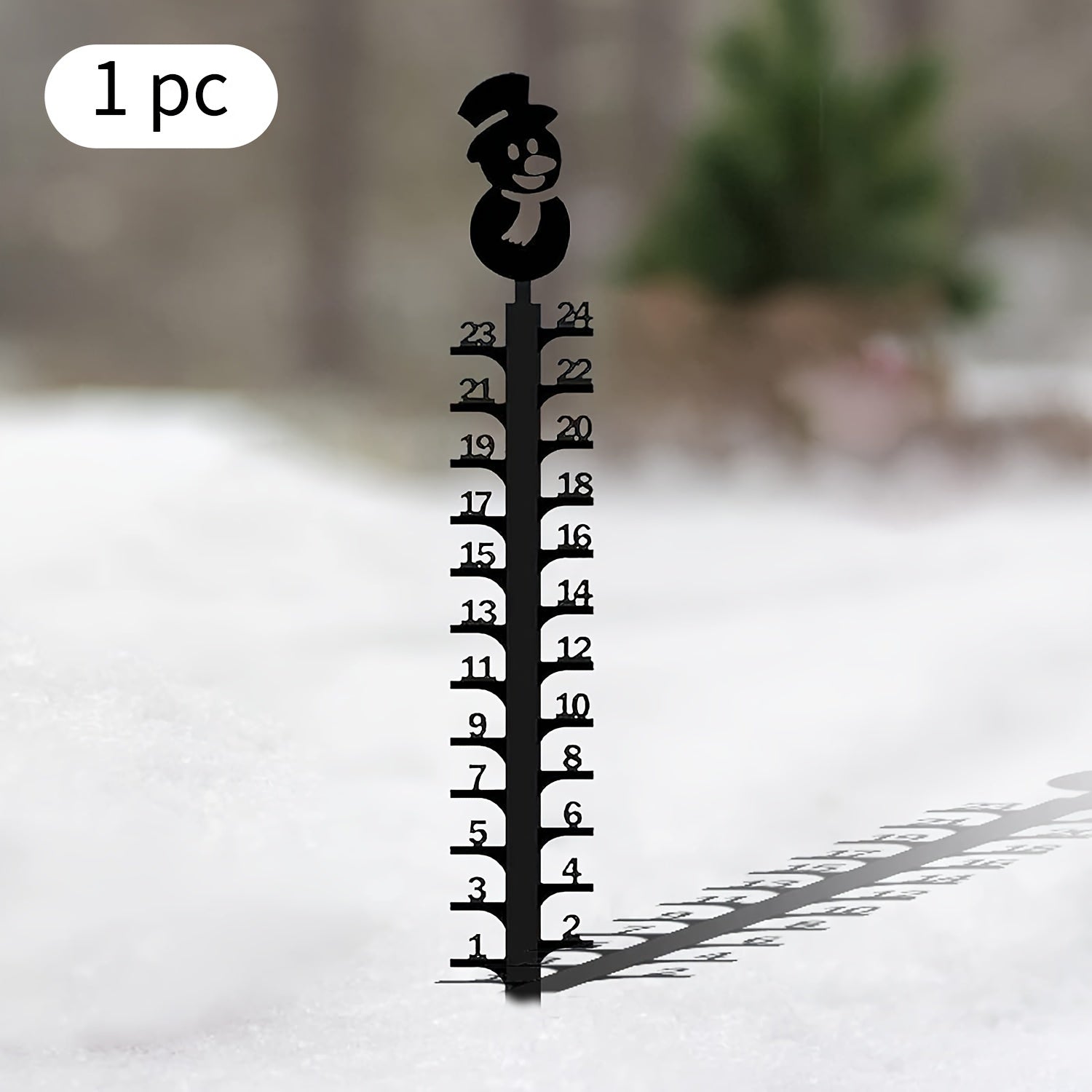 Snowman Metal Snow Gauge Large Iron Snow Measuring Ruler Sturdy Snow Depth