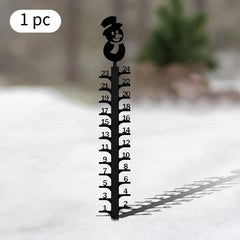 Snowman Metal Snow Gauge Large Iron Snow Measuring Ruler Sturdy Snow Depth