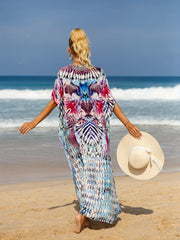 Boho Cover Up Women's Plus Animal Print Bat Sleeve