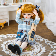 6-in Doll DIY Toy Set with Dress, 3D Eyes, Shoes, Wig, Makeup - Girl's Birthday