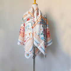 Castle & Flower Bandana Silk Tube Top Casual Shawl Scarf Wrap