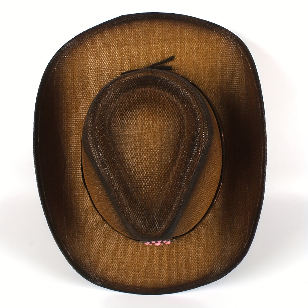Vintage Embroidery Flower Hatband Boho Straw Hat