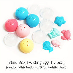 10pcs 32mm Transparent Cartoon Twist Egg Toys for Kindergarten and Game Halls