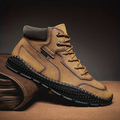 Men's Casual Stitch Solid Low Top Lace up Boots