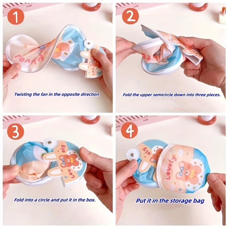 Cartoon Figure Foldable Handheld Fan Summer Accessory