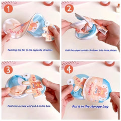 Cartoon Figure Foldable Handheld Fan Summer Accessory