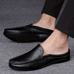 Men's No Tie Slip On Faux Leather Loafers Casual Outdoor Shoes