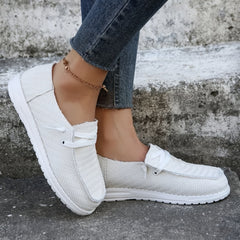 Women's Stripe Loafers Lace Up Casual Outdoor Shoes Lightweight Sneakers