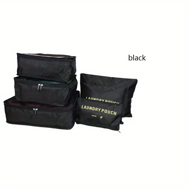 6-Pc Solid Lightweight Luggage Bag Set Travel Storage Organizer