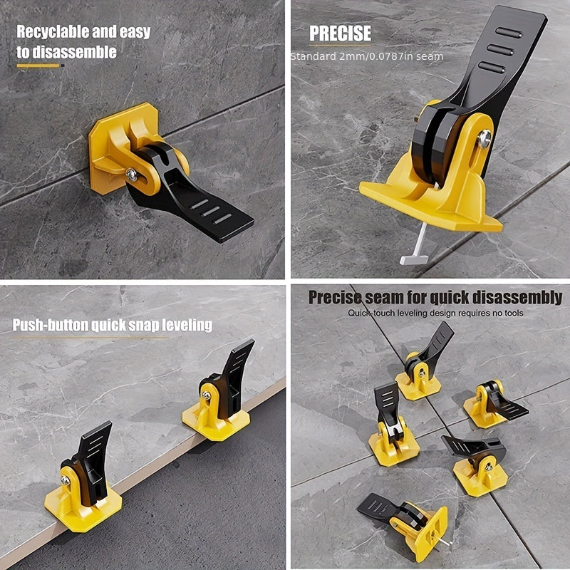 Yellow Ceramic Tile Leveling System 20pcs Bundle