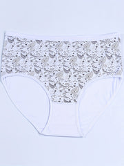 4 Pack Plus Size Boho Panties Set Women's Plus Paisley Print Underwear