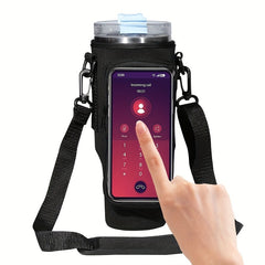 Water Bottle Carrier Bag With Phone Pocket Insulated Holder For 40oz Tumbler