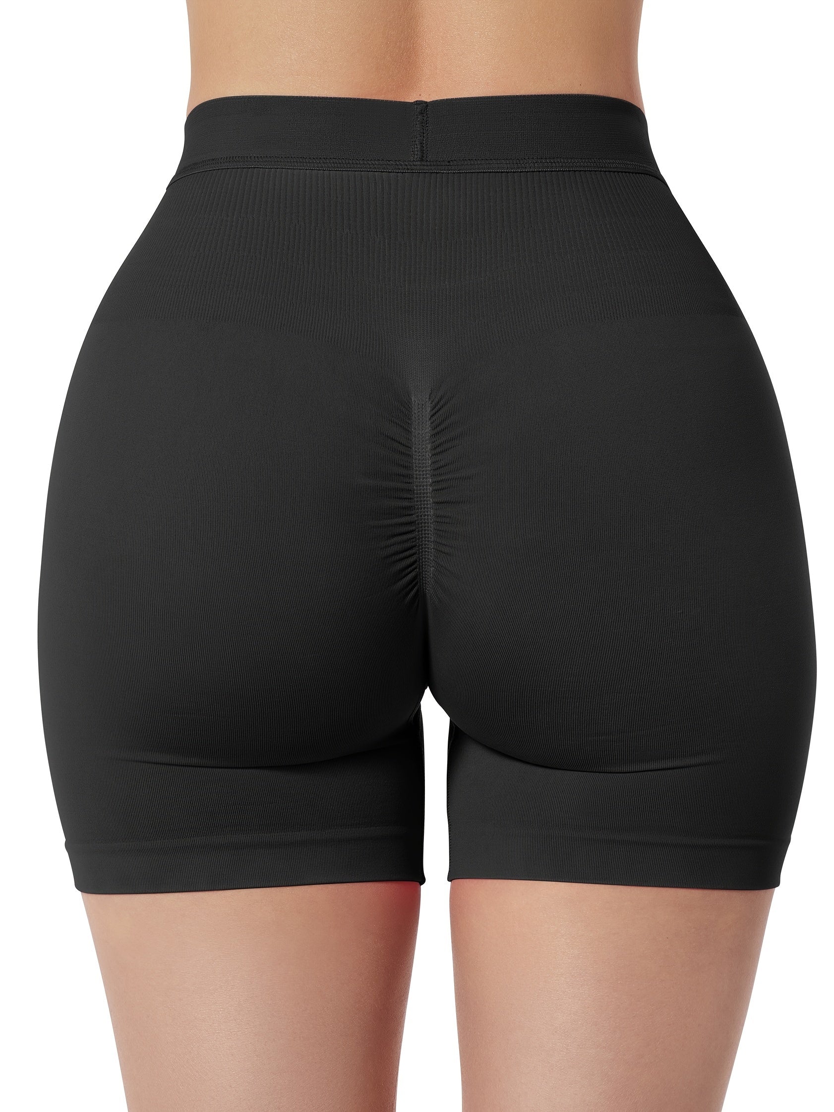 Solid Sports Fitness Shorts Women's High Waist Sports Tight Shorts