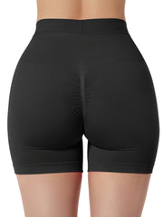Solid Sports Fitness Shorts Women's High Waist Sports Tight Shorts