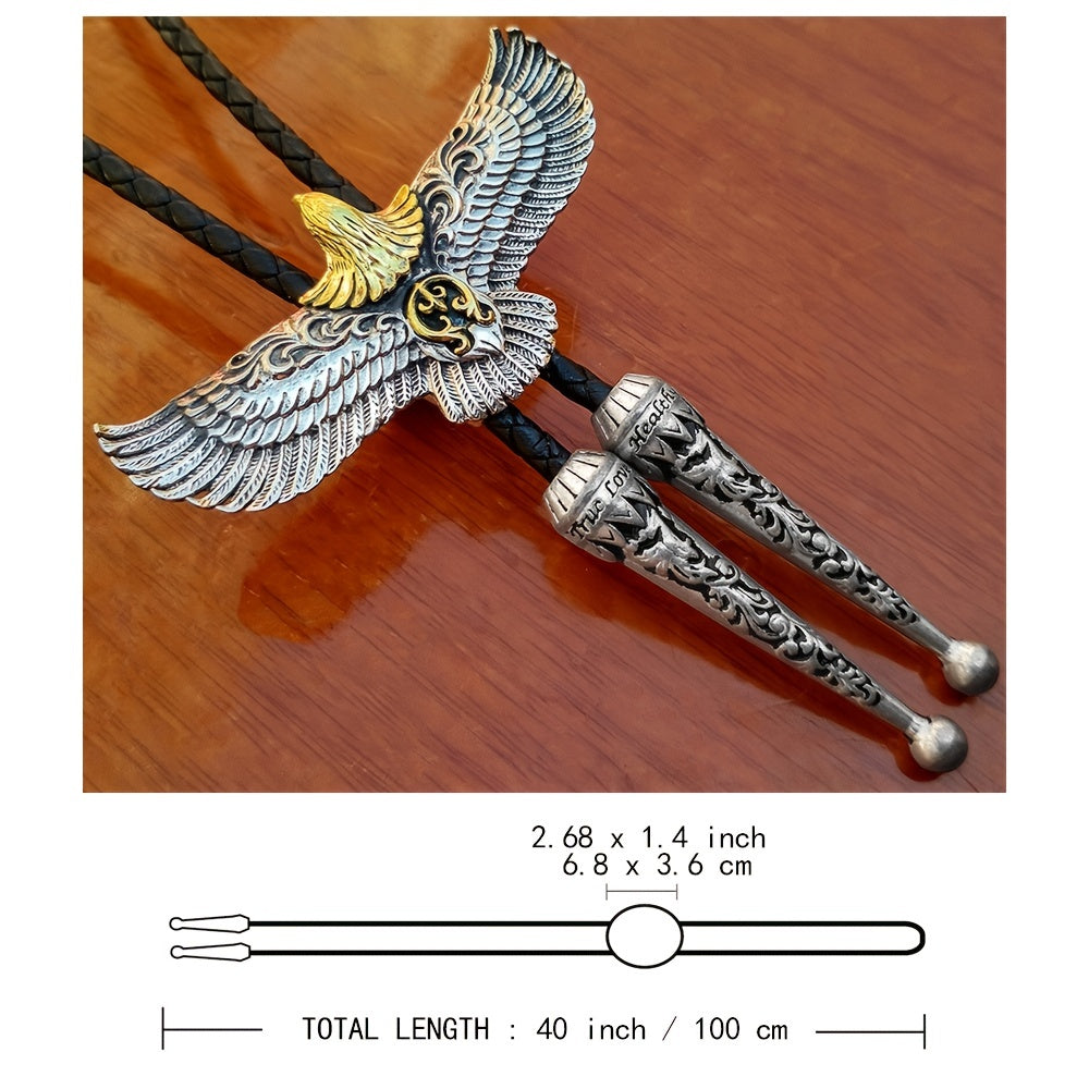 Eagle Bolo Tie Neckline Titanium Steel Skull Bolo Tie Gothic Cosplay Necktie