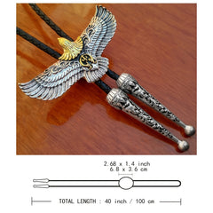 Eagle Bolo Tie Neckline Titanium Steel Skull Bolo Tie Gothic Cosplay Necktie
