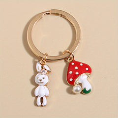 Cute Mushroom Rabbit Keychain Pendant Bag Accessory