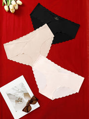 3 Pack Plus Size Casual Panties Set Women's Plus Size Seamless Briefs