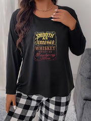 Ombre Letter Graphic Print Long Sleeve Tee