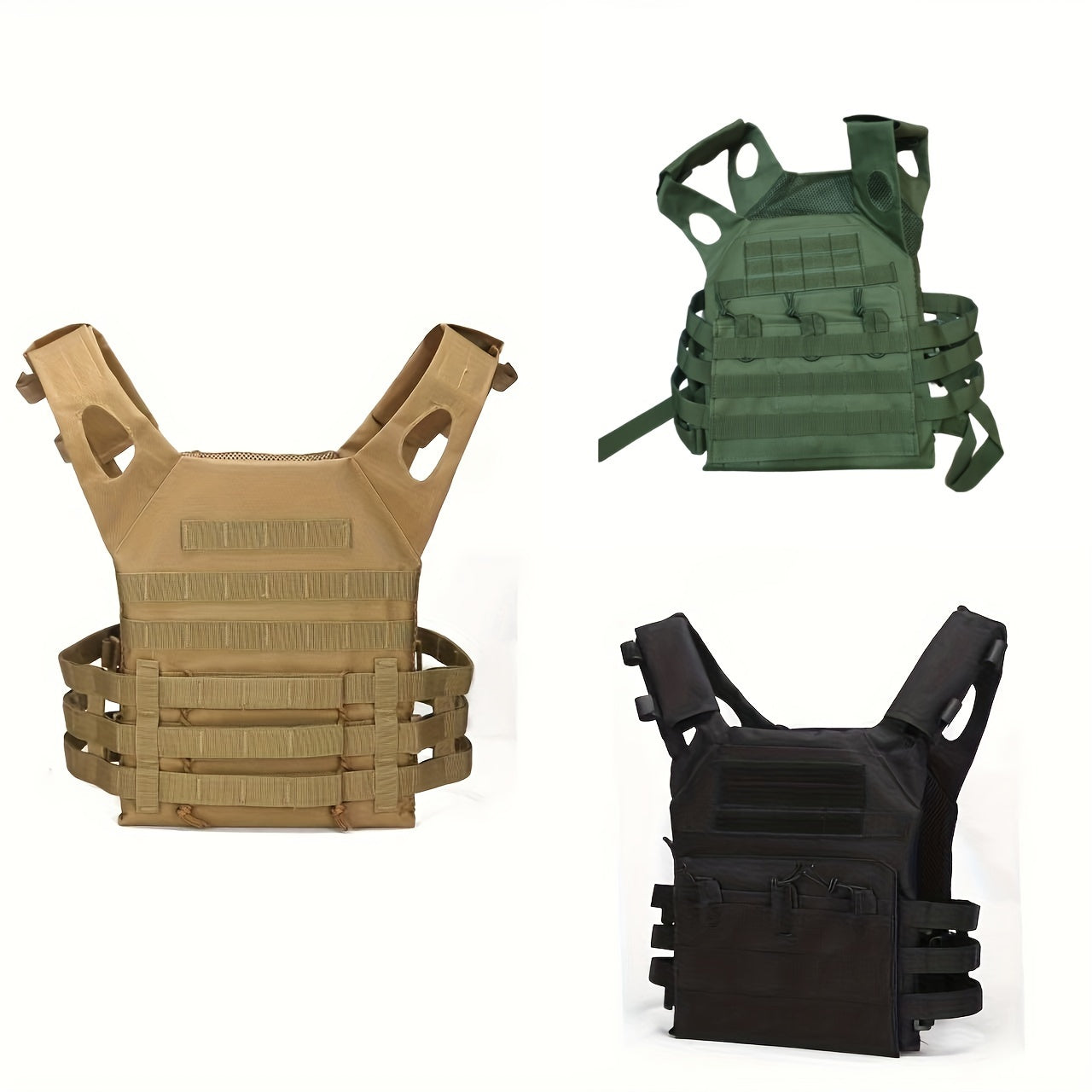 Adjustable Molle Vest for Outdoor Activities with Removable Pockets