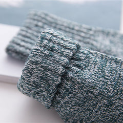 5 Pairs Thick Knit Warm Socks Soft & Comfy Mid Tube Socks Women's Stockings