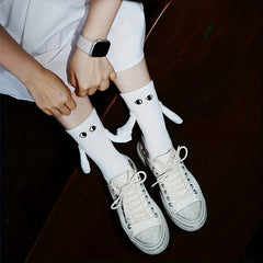 2pair Mid Tube Socks w/ Magnetic Suction for Couple