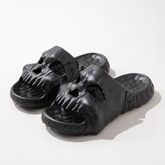 Men's Skull Head Slides Lightweight Non Slip Open Toe Quick Dry Slippers