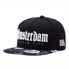 Street Letter Embroidery Men's Hip Hop Hat Adjustable Snapback Cap