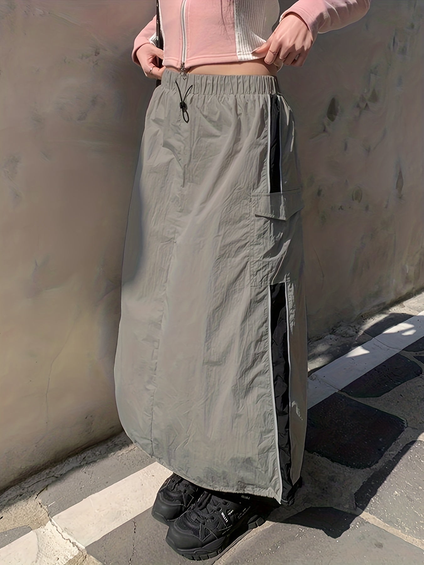 High Waist Cargo Skirt Drawstring Slim Fit Women's Clothing