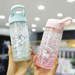 400ml Cartoon Plastic Water Cup - Outdoor Sports Travel Fitness