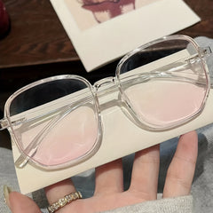Clear Square Sunglasses Gradient Pink Glasses UV400