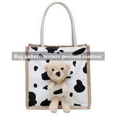 Bear Tote Cartoon Bag Handbag Lunch Box Bag For Shopping Travel