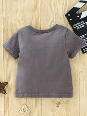 Baby Boy's Summer Cartoon Letter Print T shirt Kid's Casual Tee Top