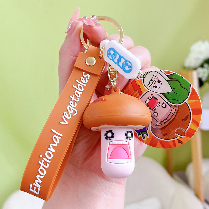 Silicone Doll Keychain Fun Vegetable Expressions