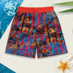 Boys Underwater Animals Print Surfing Shorts Swimming Trunks
