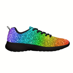 Men's Rainbow Lace-Up Sneakers Comfortable Walking Shoes