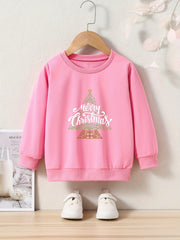 OERYUI Christmas Tree Graphic Long Sleeve Sweatshirt Boys Girls Crew Neck Pullov