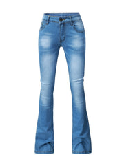 Flare Leg Low Waist Bootcut Denim Pants