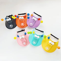 Funny Summer Visors Cartoon One piece Fan Sun Hat Adjustable PVC Sun Hat