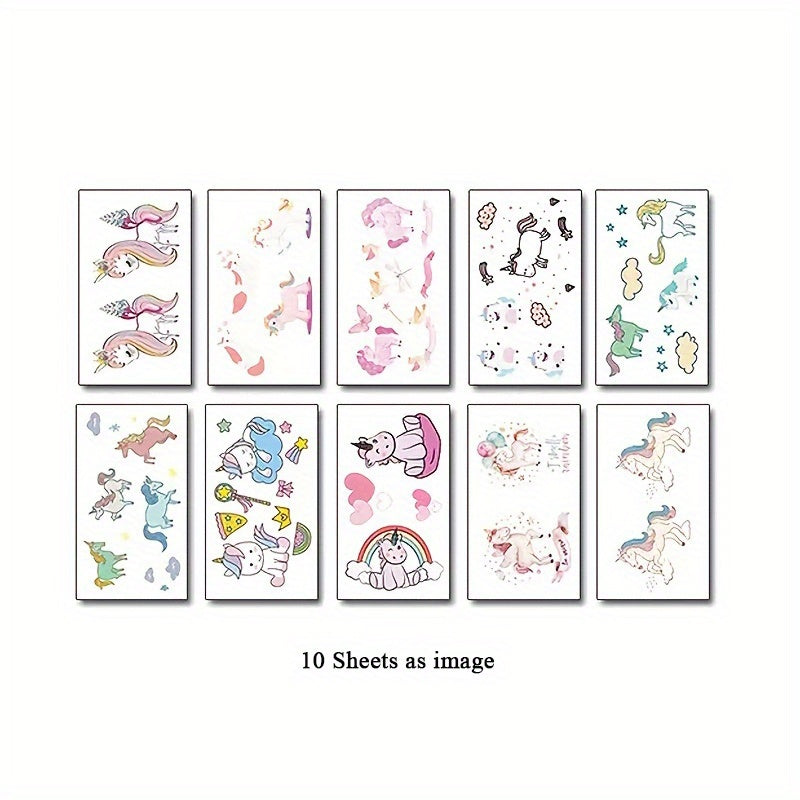 Cartoon Rainbow Unicorn Waterproof Tattoo Stickers
