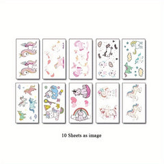 Cartoon Rainbow Unicorn Waterproof Tattoo Stickers