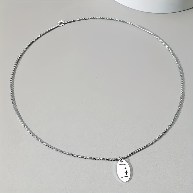 Rugby Men's Stainless Steel Necklace Football Necklace Gift
